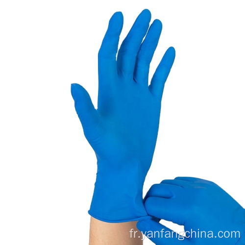 Gants en nitrile médical jetable bleu lourd